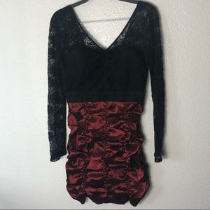 OhYes Laced Long Sleeve Mini Dress